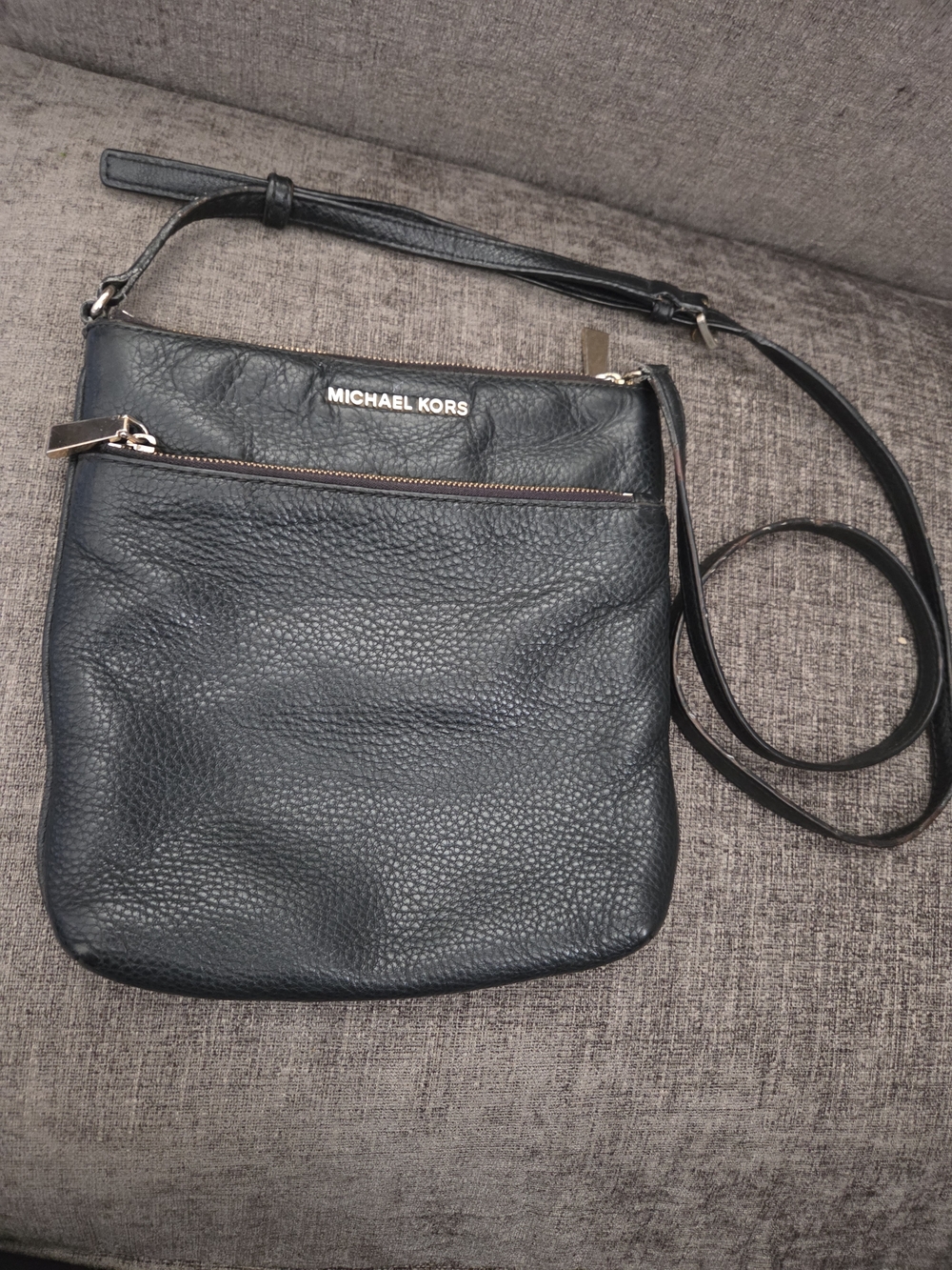 Michael Kors Black Pebbled Leather Crossbody Bag